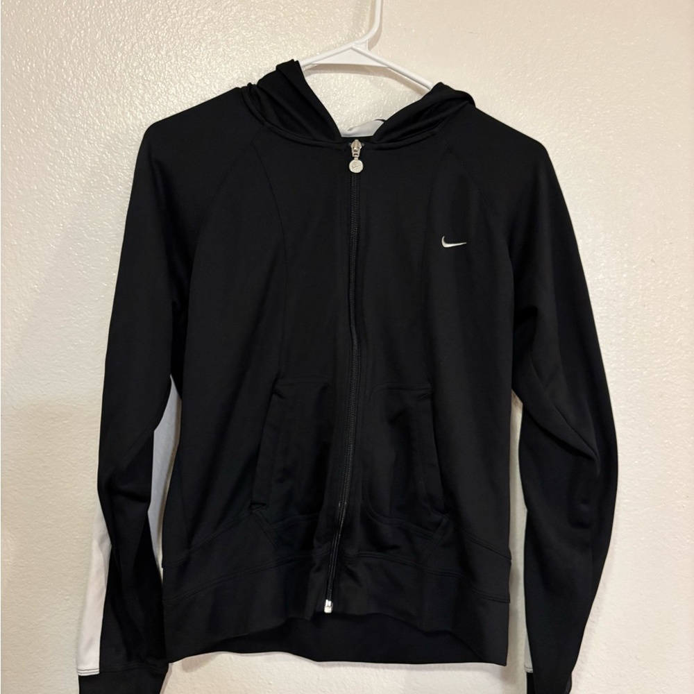 Nike Black and White zip up Hoodie